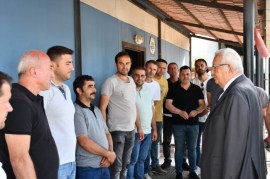 ŞANTİYEYİ ZİYARET ETTİ
